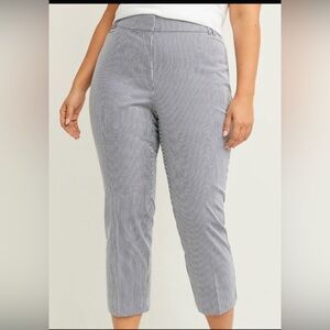 Lane Bryant blue & white pinstripe cropped pants, size 24 petite